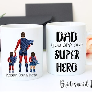 Fathers Day Gift - Fathers Day Mug - Super Dad- Father Son Gift - Father Daughter- Super Hero Dad - Dad From Kids - Dad Birthday - Super Dad