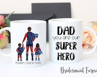 Taza de Super Papá - Regalo personalizado de superhéroe para el Día del Padre