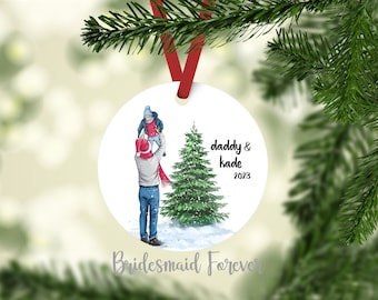 Custom Christmas Ornament . Daddy & Me Christmas Ornament . Gift For Dad . Custom For Dad . Gift Under 20 . Personalized Ornament . Daddy