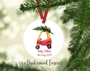 Christmas Ornament . Baby Ornament . Expecting . Baby Announcement . Baby Arriving  . Gift Under 20 . Personalized Ornament . Baby Christmas