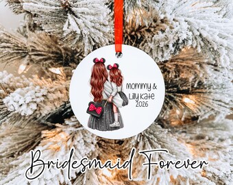 Custom Christmas Ornament . Mommy & Me Christmas Ornament . Disney Trip Gift . Family Ornament . Gift Under 20 . Personalized Ornament