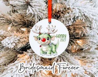 Personalized Dinosaur Ornament, Custom Kid Ornament