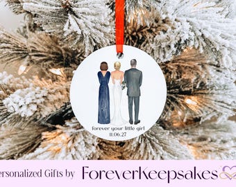 Personalized Wedding Ornament: Parents of the Bride Gift, Custom Wedding Party