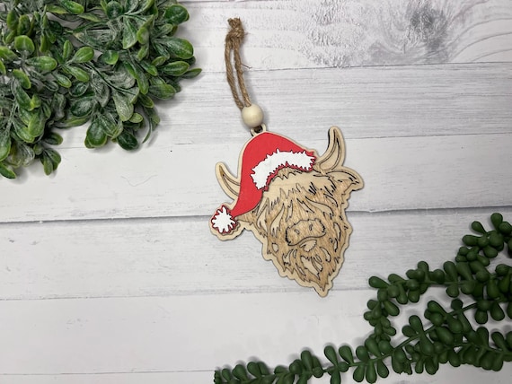 Highlander Cow Christmas Ornament SVG file only - digital file only - no physical product will be shipped
