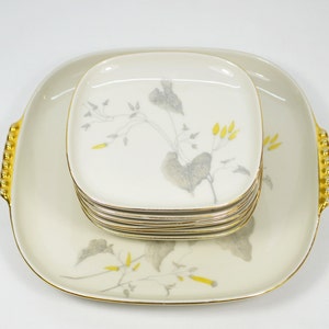 Set of 7 Wunsiedel Bavaria Claudia Porcelain Plates | German Porcelain Plates with Gold Edges | Original Vintage