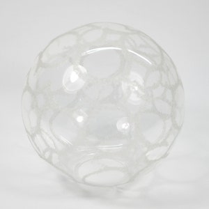 Handmade Textured Glass Lampshade Transparent Globe Vintage
