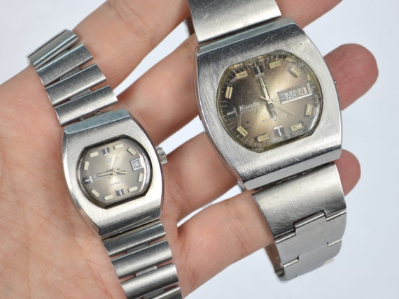 2x Reloj NIVADA Mustang 73 Dama y Caballero Swiss Made Original Vintage 1973 Etsy Espana