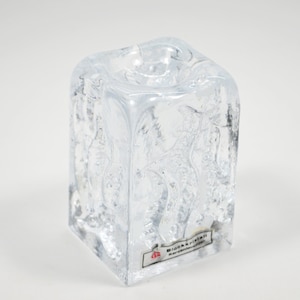 German solid glass candle holder IG Ingrid Glas Blockkristall kerzenleuchter Transparent Candlestick