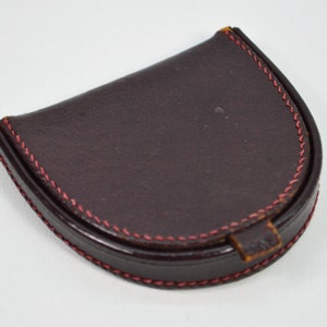 Cartera Monedero de piel Vintage color Vino tinto Marrón rojizo