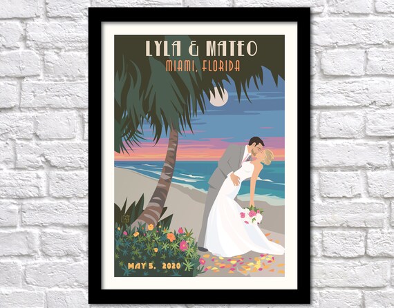 Tropical Personalized Wedding Gift Destination Wedding Etsy