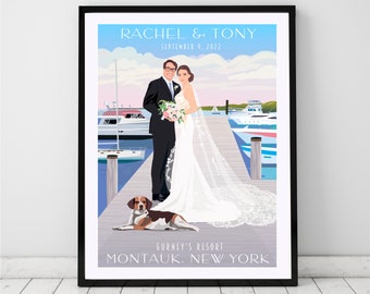 Yacht Club, Marina, Portside, Personalizable Wedding Poster