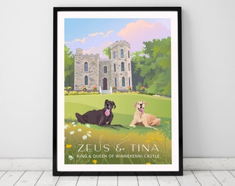 Dogs of Winnekenni Castle, Haverhill, MA Genuine Giclee Poster on Archival Matt Paper by Leslie Alfred McGrath