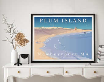 Newburyport Beach Plum Island Archival Giclee Print Massachusetts