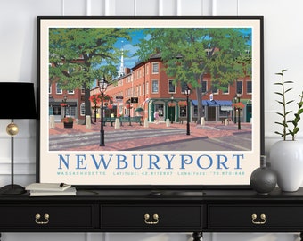 Newburyport MarketSquare Sentimental Art Custom Giclee Newburyport, Massachusetts