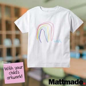 Oeuvre d'art de votre enfant sur un t-shirt ou un oreiller, dessin de tout-petit, dessin d'enfants, cadeau pour la fête des mères, la fête des pères ou cadeau de Noël image 1