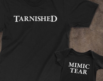 Elden Ring Gamer Matching Shirts: Tarnished Dad & Mimic Tear Baby