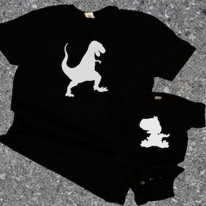 Dinosaur dad and baby matching Shirts- T-rex and Dino Dad & Baby Matching Shirts, T-shirt and jumper for Dad and Baby Toddler or newborn