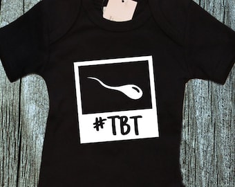 TBT Throwback Thursday Baby Jumper, Funny Sperm Baby or Toddler Shirt, perfect for a newborn gift or new dad