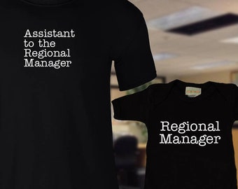 Regional Manager, Assistant to the Regional Manager Dad & Baby Matching Shirts,  The Office, Big Little Shirts, Father's Day, Christmas Gift