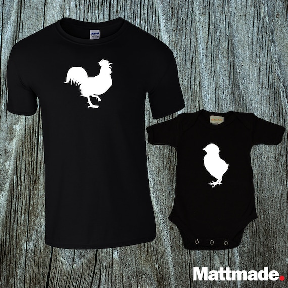 Camisas a juego de gallo y pollito bebe camisas a juego de papa y bebe camisas familiares a juego de pollo para nuevos papas recien nacidos para