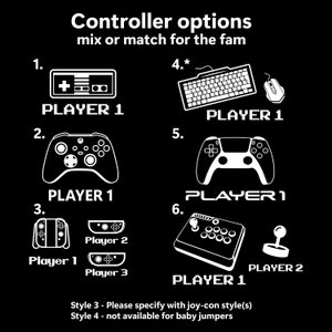 Video Game Controller Family Matching Shirts 3 shirts, Player 1, 2, 3, Nintendo Playstation Xbox or PC gamer Father's Day Gift image 3