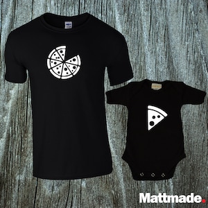 Pizza Matching Shirts for Dad & Baby, T-shirt and jumper for Dad and Baby Pizza and Pizza Slice, newborn/new family gift