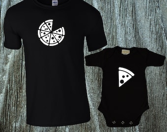 Pizza Matching Shirts for Dad & Baby, T-shirt and jumper for Dad and Baby Pizza and Pizza Slice, newborn/new family gift