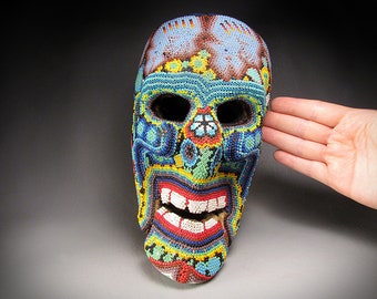 Huichol Bead Art Skull, Mexico