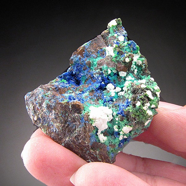 Linarite and Caledonite Crystals, Santa Eulalia, Mexico
