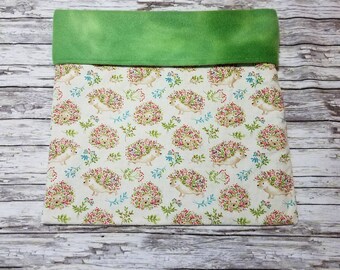 Hedgie Bag / Small Animal Snuggle Sack / Snuggle Pouch - Floral Hedgehogs and Vines Cotton