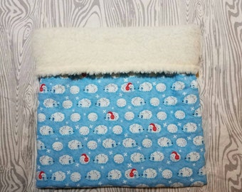 Hedgie Bag / Hedgehog Snuggle Sack / Snuggle Pouch - Snowball Hedgehogs w/ Sherpa Fleece