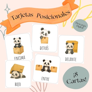 Flashcards Posicionales para Niños Pequeños | Preescolar en Casa | Herramientas de Aprendizaje | Aprendizaje Preescolar Montessori