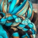 ROVING- "Jade and Bronze" Hand Dyed Roving,Turquoise and Amber Roving,Needle Felting wool,Spinning Fiber,Art Batt,Nuno silk, 126-C