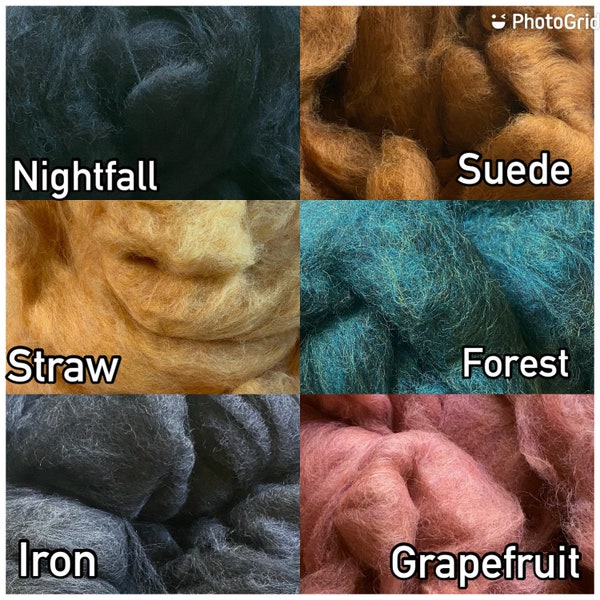 LIMITED EDITION Felting Wool,Dyed Corriedale blend,Dyed needle felting wool,wet felting wool, felting fiber,carded wool batt,Bin 95-110