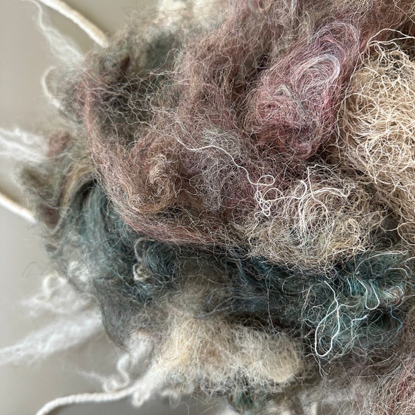 New! SILK NEST, Raw Silk waste,Art batt threads,silk waste strings,needle felting silk fiber,art yarn spinning