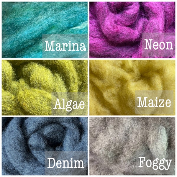 NEW COLORS,Felting Wool,Dyed Corriedale blend,Dyed needle felting wool,wet felting wool, felting fiber,carded wool batt,Bin 95-110