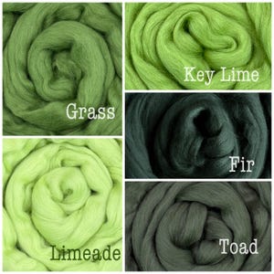 WOOL ROVING, Green Blue Purple 19 Micron Merino, nuno wet felting roving, dyed Merino wool, spinning combed top, carding art batt wool top
