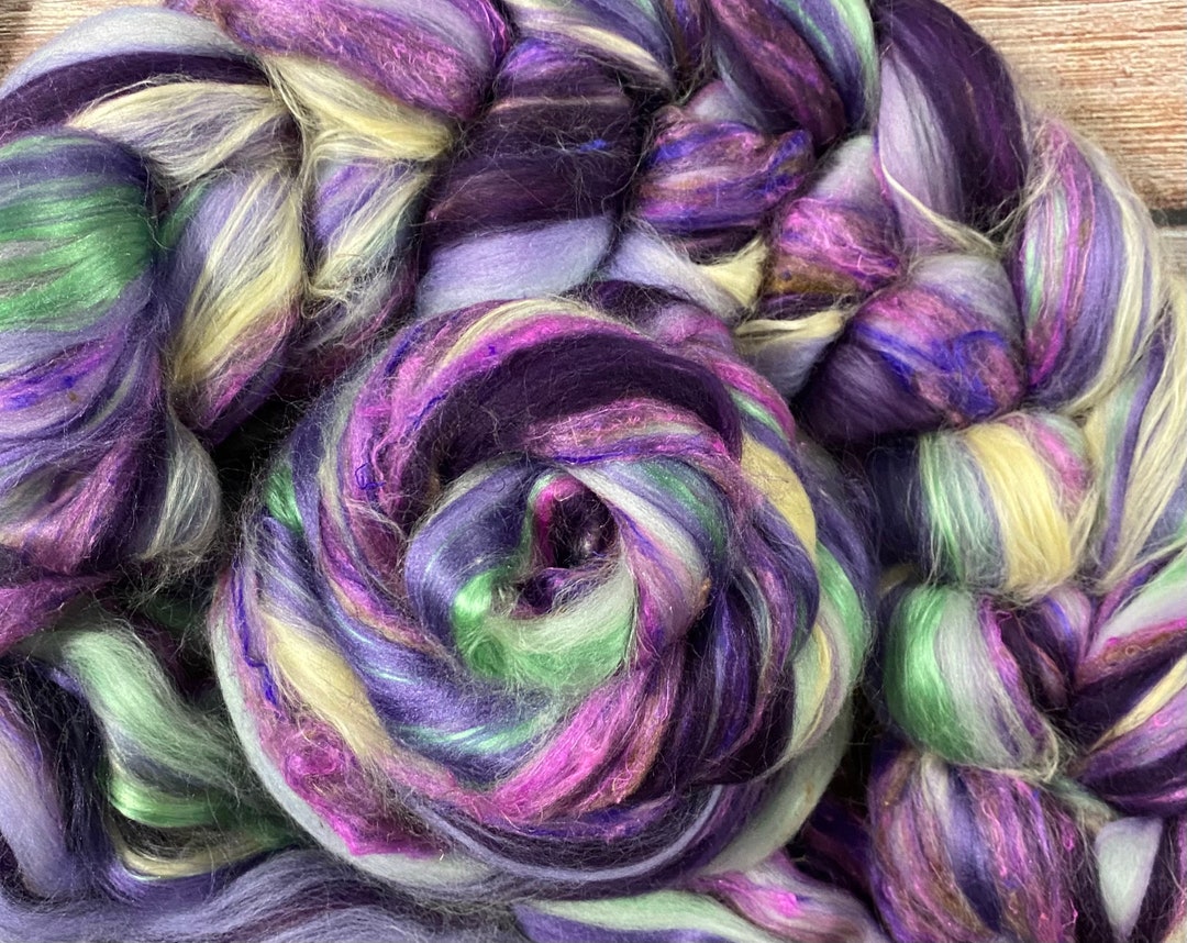 WOOL ROVING Waterlilies, Merino Silk Spinning Wool, Impressionist ...
