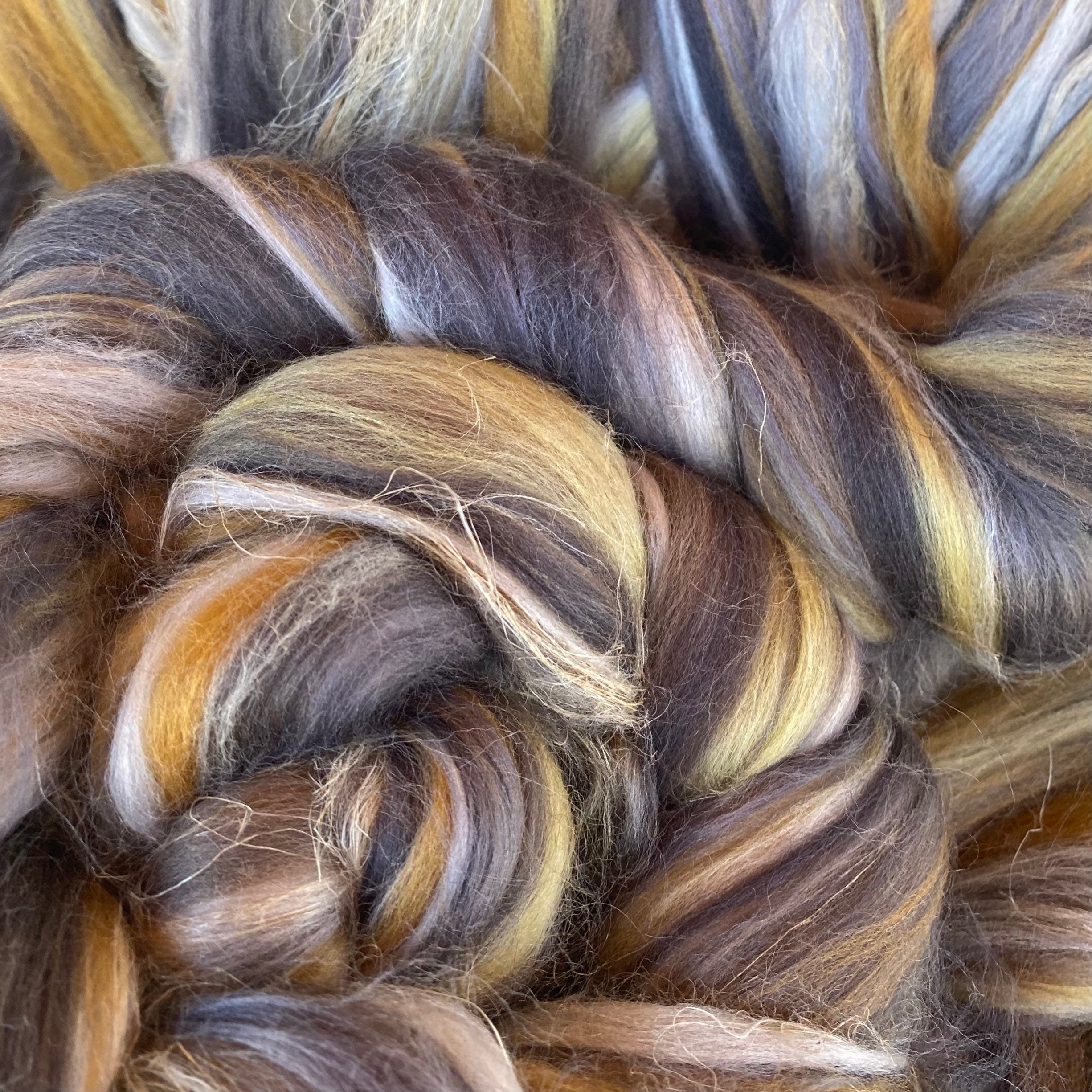 1LB 100% Romney Roving - Iron Grey