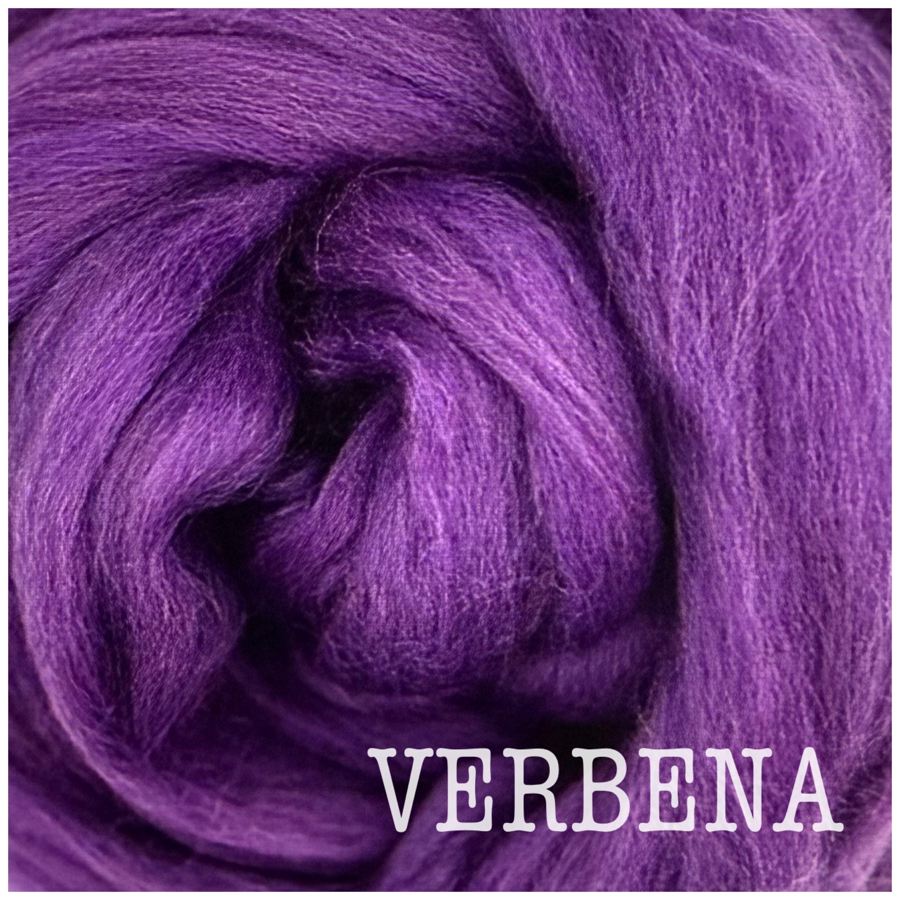 MERINO ROVING 63 Colors Purple 23 Micron Dyed Wool Top, Violet Spinning ...