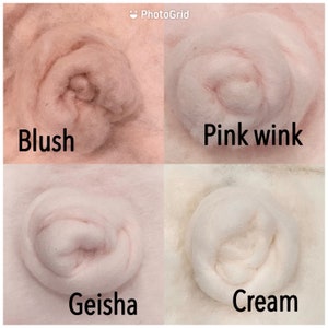 NEW SKIN COLORS Needle Felting Wool, Skin Tones Felting wool,Dyed Corriedale blend, 3-D felting wool,Doll skin colors,dyed carded wool batt