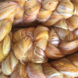Variegated Gold Curly Wool Roving - 1-Pack For Felting, Spinning & Crafting