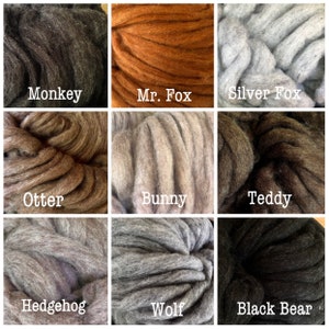 FELTING WOOL, Animal needle felting wool,brown grey animal Carded Corriedale wool,,teddy bear fox hedgehog felting fiber,carded wool roving