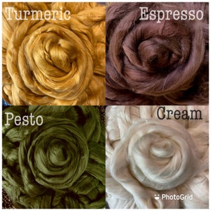 SALE! EGYPTIAN COTTON tops, dyed Vegan Nuno wet felting roving, Cotton spinning fiber, needle felting fiber, spinning carding combed top
