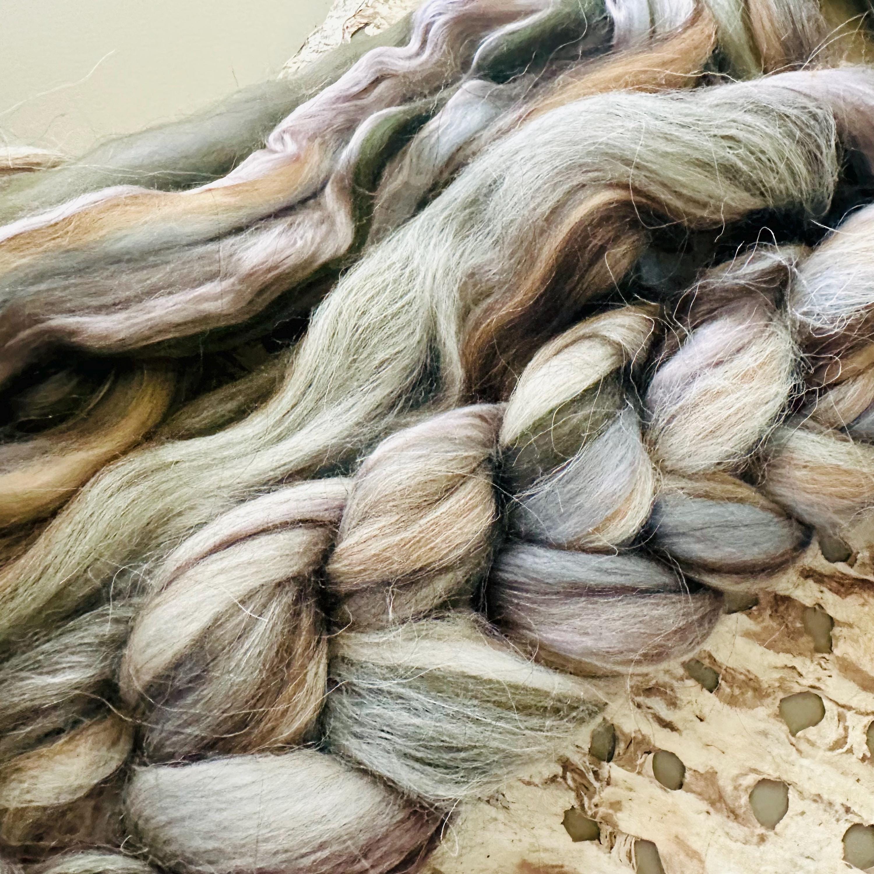 WOOL ROVING Fallingwater, Combed Top, Merino Nuno Roving, Spinning Wool ...