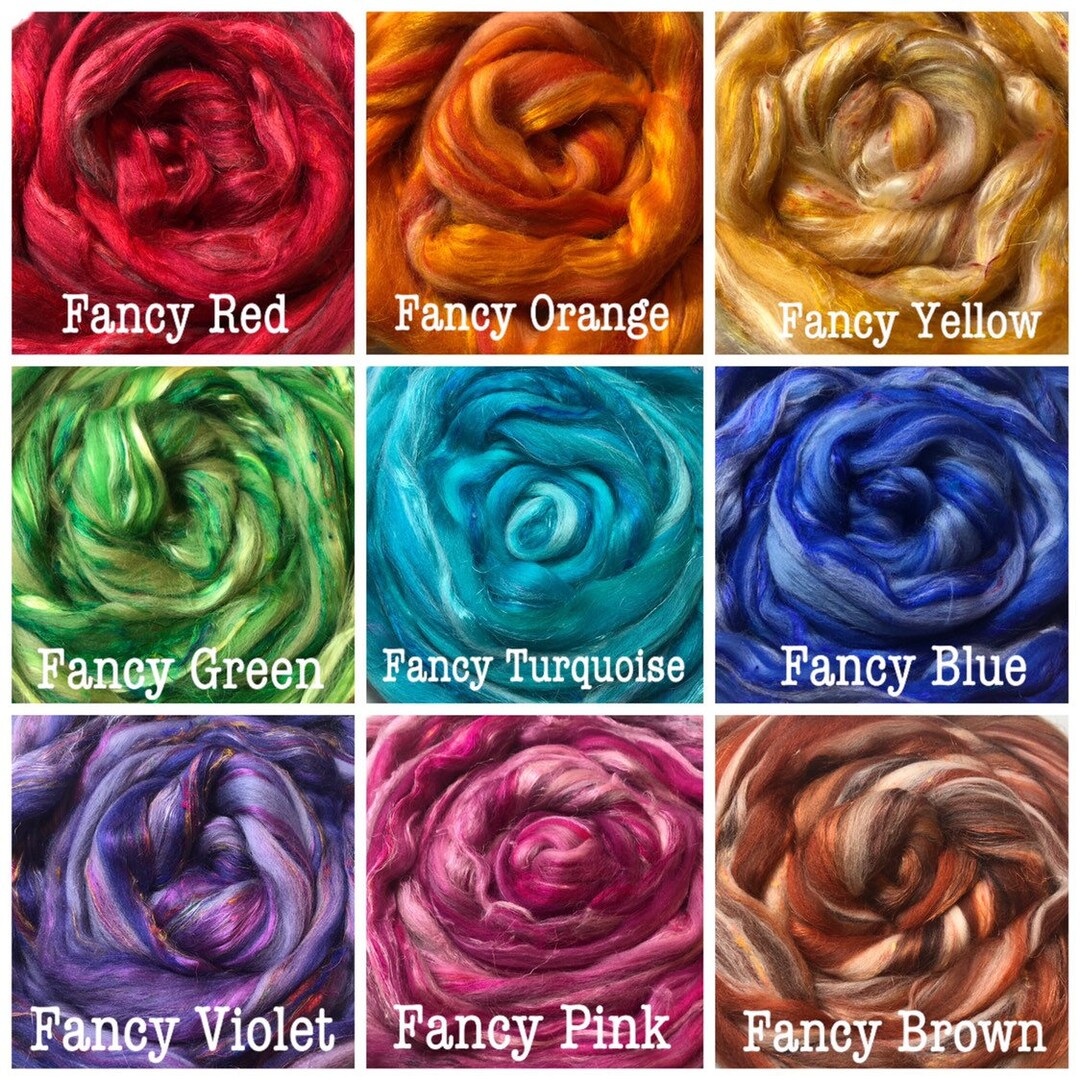 VARIEGATED ROVINGS, 1,2 or 4 Oz Tone on Tone FANCY Fiber Blends,wet or