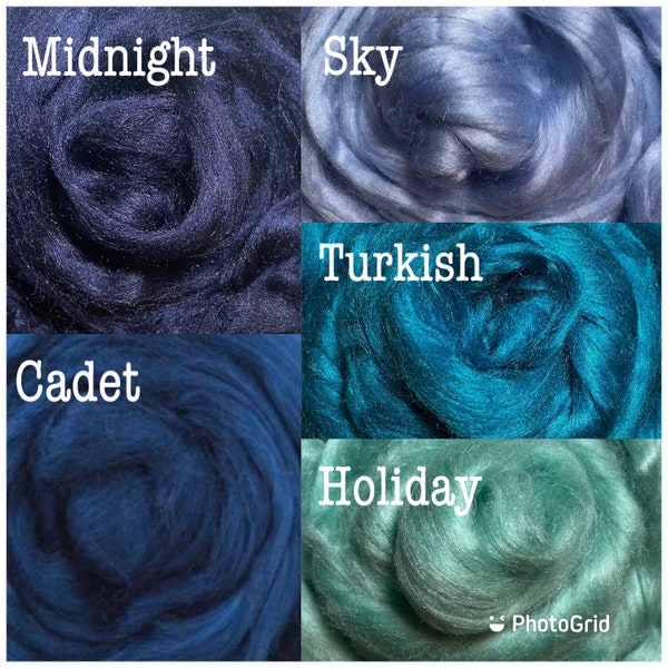 TUSSAH ROVING,48 Colors,Dyed silk Roving,Silk sliver,wild silk Roving,Nuno Felting Silk,felting fiber,Spinning fiber,spinning silk