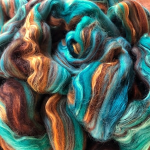 Roving,turquoise and Amber Dyed Roving,merino Silk Roving,art Yarn ...