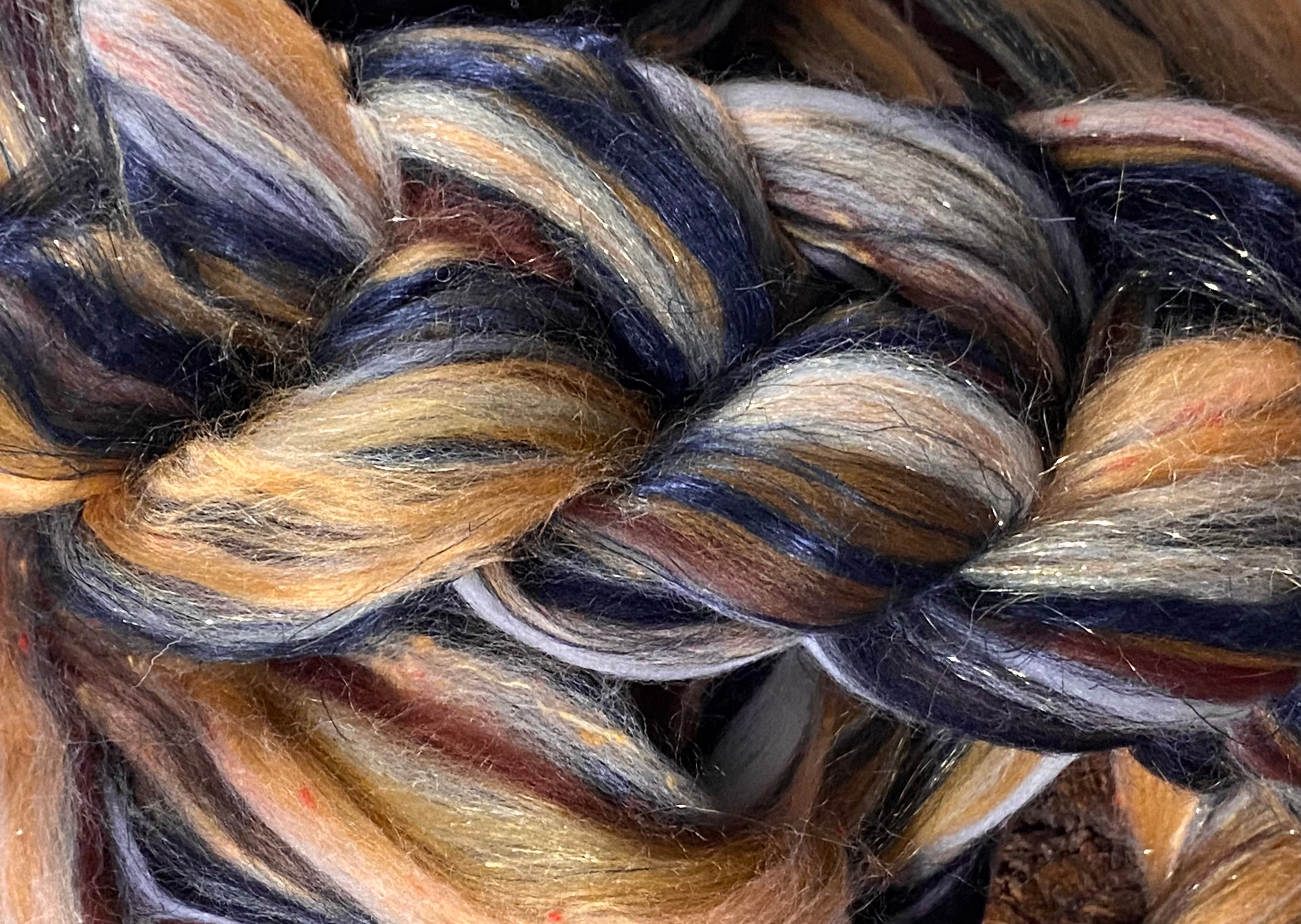 SPARKLE ROVING Fools Gold, Gold Brown Glitter Roving, Black Amber Wool ...