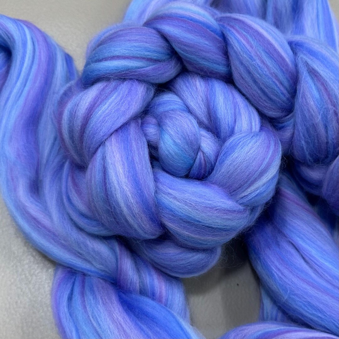 Blue Roving Roving 19 Micron Merino, MOUNTAIN SKY Spinning Wet Felting Nuno Roving ...